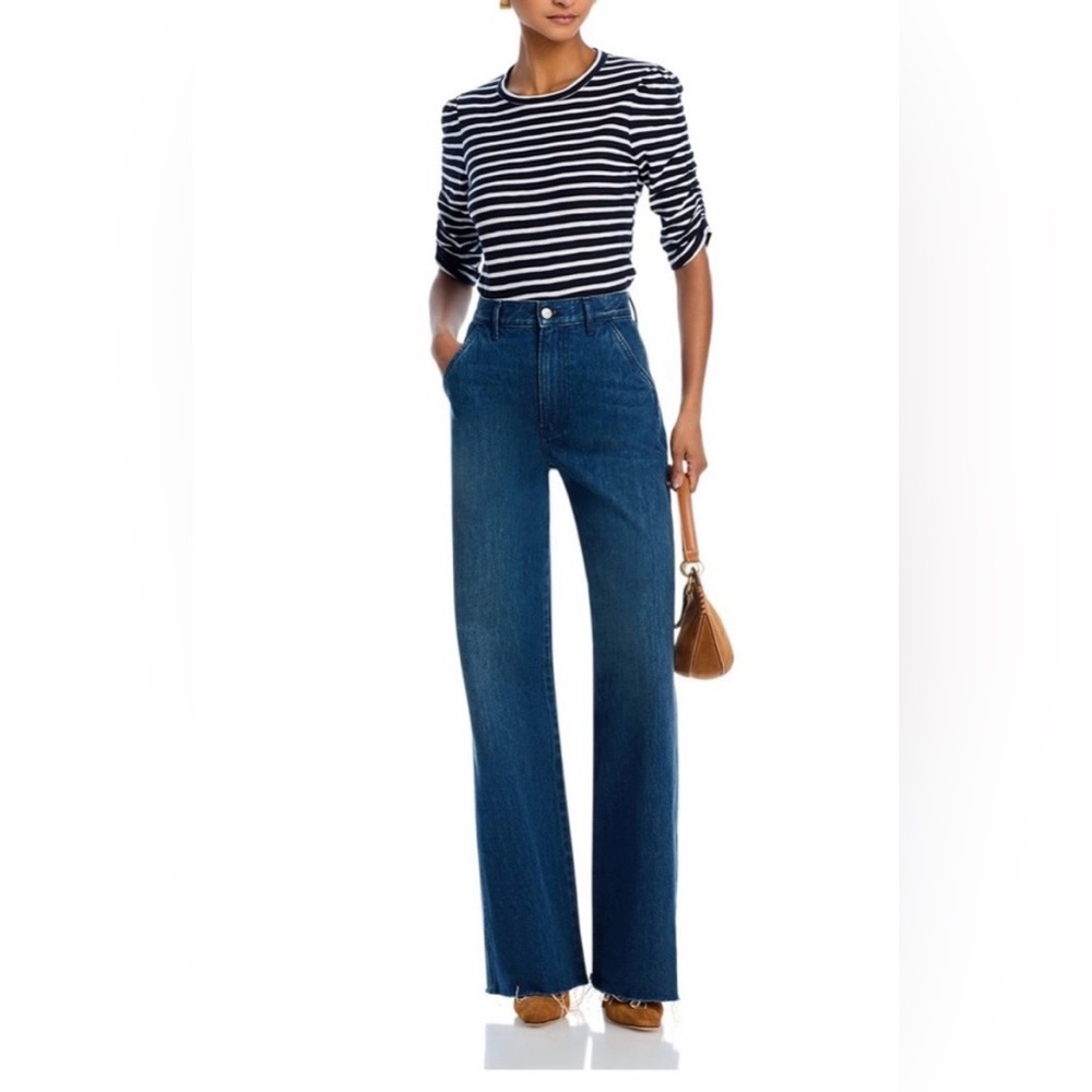 Veronica Beard Dark Blue Wide Leg Jeans - Picture 11 of 16